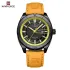 NAVIFORCE NF9209 Original Business Men's Watches Waterproof Casual Sports Military Leather Wristwatch  Man Quartz Calendar Clock - OrangeBlack Yellow
